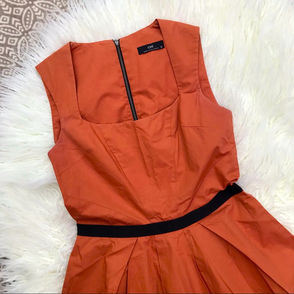 Cue Australia Sleeveless Orange Dress 10